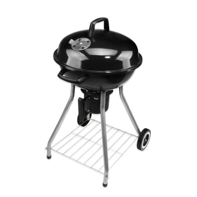 Барбекю на дървени въглища с капак и чугунена скара Ø46 см