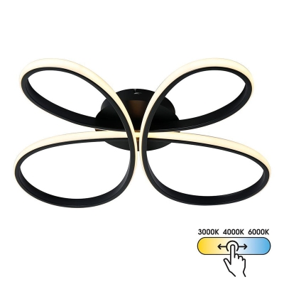 LED плафон Vivalux BUTTERFLY-C със CCT смяна на цветната температура - 37 W / ЧЕРЕН