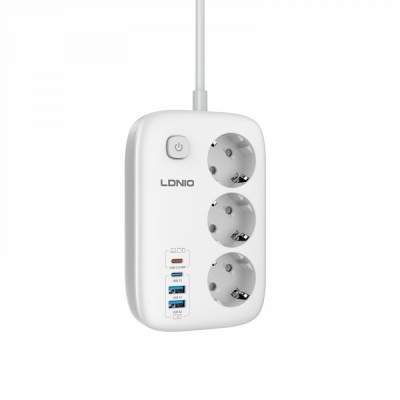 Разклонител 3-ка 2 м USB-C PD 45W + 2×USB-A - LDNIO SE2