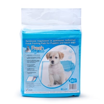 Хигиенни подложки Fresh за кучешка тоалетна с ФЕРОМОНИ И СТИКЕРИ - 45 х 60 см 10 бр. в пакет
