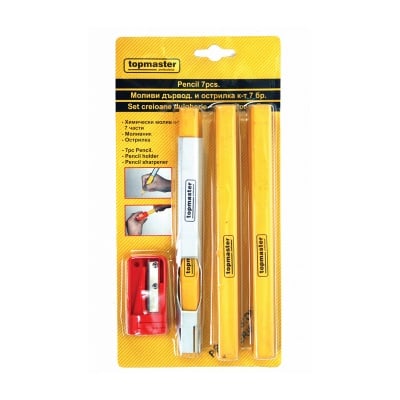 Комплект дърводелски моливи 7 бр. Topmaster