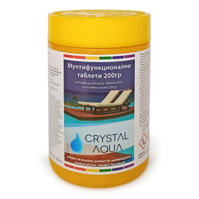 Мултифункционални таблети за басейн 200 г CRYSTAL AQUA - 1 кг