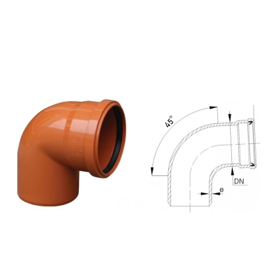PVC Коляно ∅110 - 45°