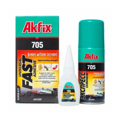 Двукомпонентно универсално лепило с активатор AKFIX 705 - 100 мл + 20 г