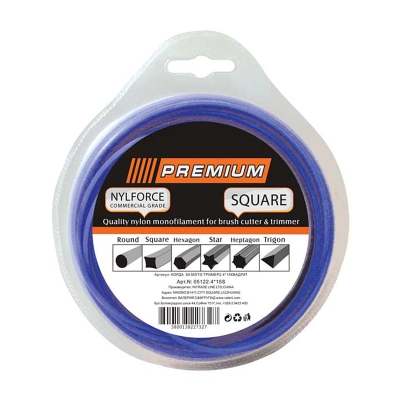 Корда за бензинова коса Premium - 2,4 мм / КВАДРАТЕН профил