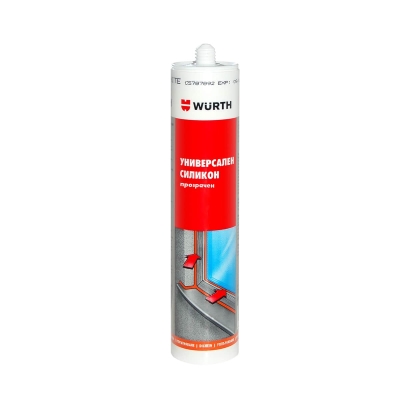 Универсален силикон WÜRTH - ПРОЗРАЧЕН