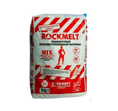 Антилед материал гранули  Rockmelt Mix 20 кг. - Безвреден, щадящ настилките ( против замръзване и за размразяване )