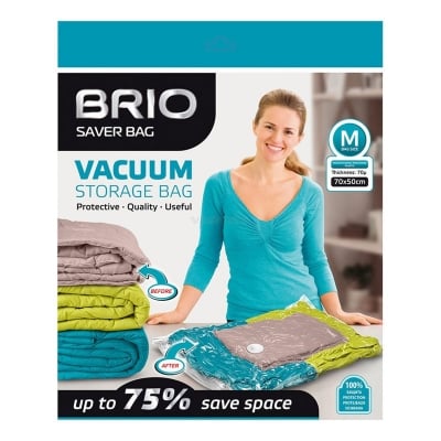 Вакуумен плик BRIO за съхранение на дрехи - M / 70 х 50 см - 70 микрона