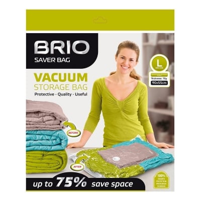 Вакуумен плик BRIO за съхранение на дрехи - L / 90 х 55 см - 70 микрона