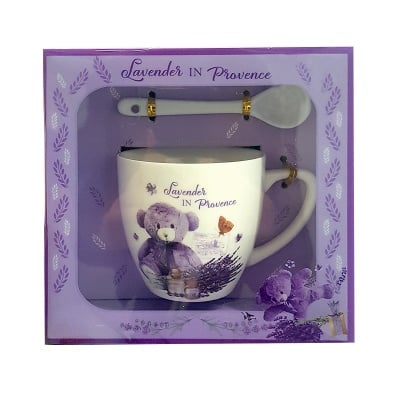 Комплект порцеланова чаша с лъжичка Lavender in Provence