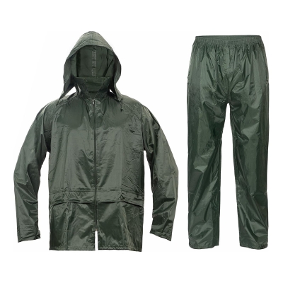 Полиестерен влагозащитен костюм с PVC покритие CARINA 40202003 - ЗЕЛЕН