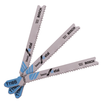 Нож за прободен трион T118B HSS basic for METAL Bosch - 3 броя