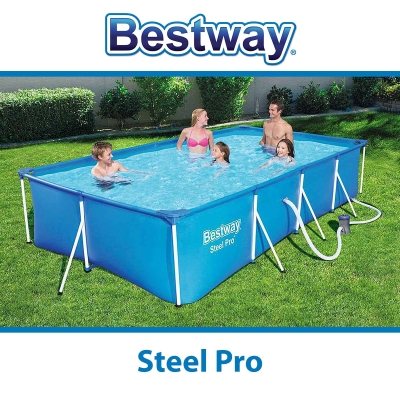 Сглобяем правоъгълен басейн с филтърна помпа BESTWAY Steel Pro - 400 х 81 х 211 см