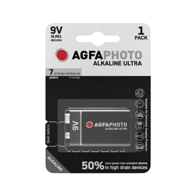 Батерия AGFAPHOTO Alkaline Ultra / 6LR61 - 9 V
