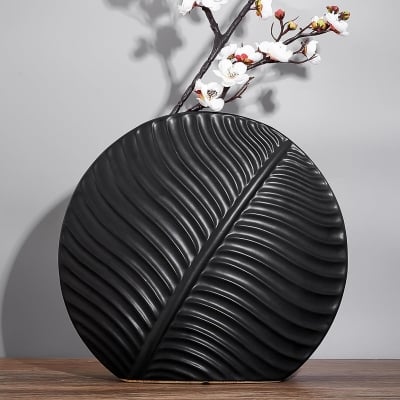 Декоративна ваза тип Палма черна