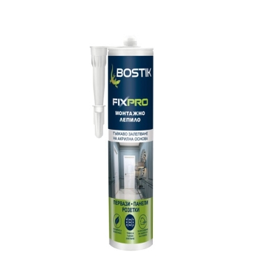 Монтажно лепило за первази , плоскости и розетки FixPro Bostik