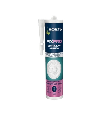 Монтажно лепило за первази , плоскости и розетки FixPro Bostik