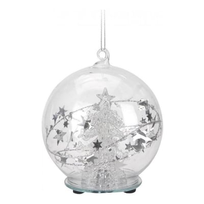 Коледна светеща стъклена топка с фигурка