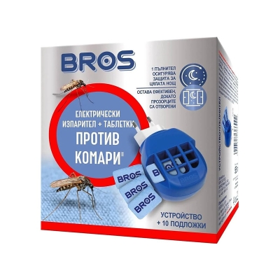 Електрически изпарител против комари + 10 броя таблетки Bros