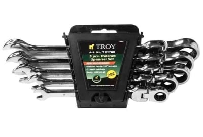 Комплект тресчоти звездогаечни ключове с подвижна глава 21700 Troy