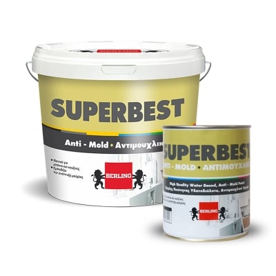 Емулсионна боя против гъбички и плесен Super Best на  BERLING - БЯЛА