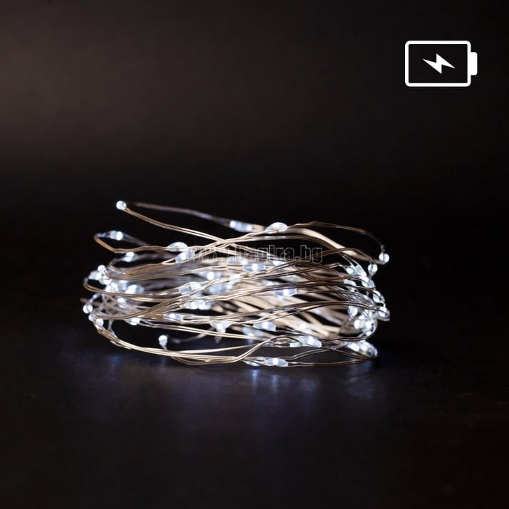 4м LED Коледни лампички на сребриста тел - СТУДЕНА СВЕТЛИНА | Bagira