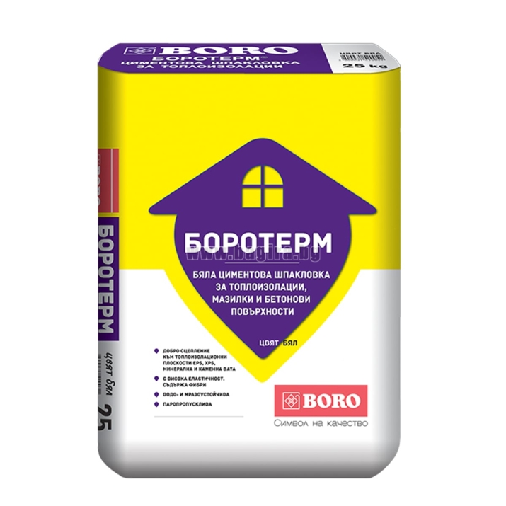 Боротерм циментова шпакловка за топлоизолации Boro - бяла | Bagira