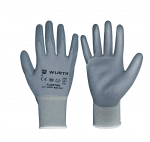 Ръкавици монтажни PU /  10 GREY WÜRTH