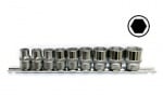 Комплект вложки шестограм 3/8" 9-19 мм. 9 бр. - FORCE