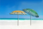 Цветен плажен чадър - голям