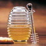 Буркан за мед с бъркалка