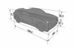 Легло - кола с триизмерен дизайн бял Мустанг