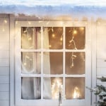 Коледна LED светеща завеса  -  топло бяла светлина