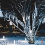 Коледни лампички Ледени висулки 8 бр синя и бяла светлина