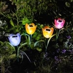 LED соларна лампа Lightex TULIP, 0.06W, 6000K, IP44, Розов