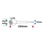 Чук бучарда със SDS Plus захват GRAPHITE - 40 х 40 мм / 16Т