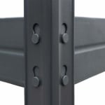 Ъглов метален стелаж - 180 х 90 х 90 x 40 см Black