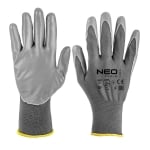 Работни ръкавици PU-coated polyester Neo 7-11 размер Работни ръкавици PU-coated polyester Neo - размер 9