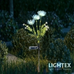 LED соларен осветител Хризантема - синя Lightex