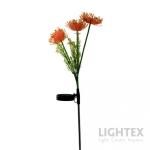 LED соларен осветител Хризантема - оранж Lightex
