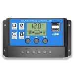 Соларен Заряден Контролер 20A PWM – 12V / 24V с LCD дисплей и двойни USB портове