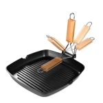 Алуминиев грил тиган BRIO Grill със сгъваема дръжка - 24 × 24 см