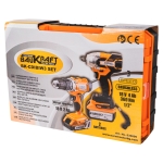 Комплект ударни бормашина 2 Ah и гайковерт 4 Ah BauKraft BK-CDIBIW3 - 18 V