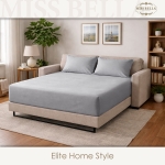 Двоен чаршаф с ластик 160 x 200 + 30 см и 2 калъфки - СИВ