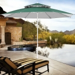 Градински чадър на две нива с чупещ се механизъм - зелен