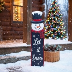 Коледна метална табела със стойка Let it Snow – 19 x 80 см