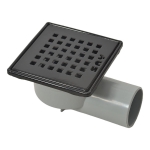 Подов рогов сифон с черна решетка SAY Systems GOZDE - 10 × 10 см