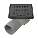 Подов рогов сифон с черна решетка SAY Systems GOZDE - 10 × 10 см