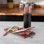 Комплект ножове със стойка Rosegold Karaca
