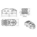 Универсален конектор за твърди и гъвкави електрически проводници „Бърза връзка“ 1 към 3 Els CMK-421-3